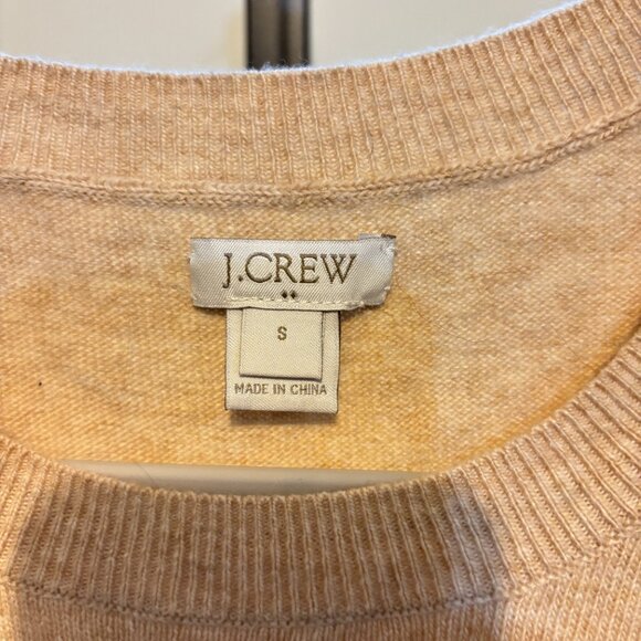 J. Crew Embroidered Fox Merino Wool Blend Long Sleeve Crew Neck Tan Sweater - Picture 5 of 11
